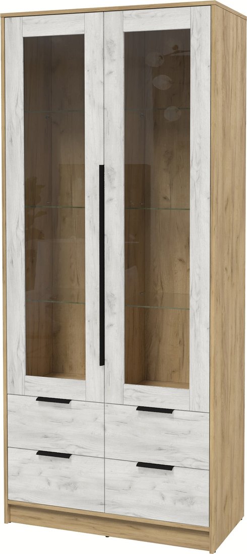 

Шкаф-витрина Интерлиния Концепт КТ-ШВ2 (дуб белый/дуб золотой)