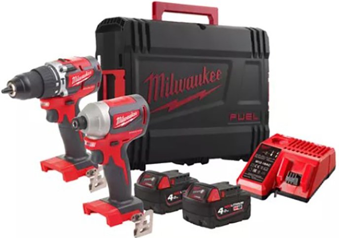 

Milwaukee M18 CBLPP2A-402C 4933464536 (шуруповерт, винтоверт, 2 АКБ, кейс)