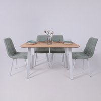 Кухонный стол ОКА Майон 120x80x74 (дуб натуральный/белый)