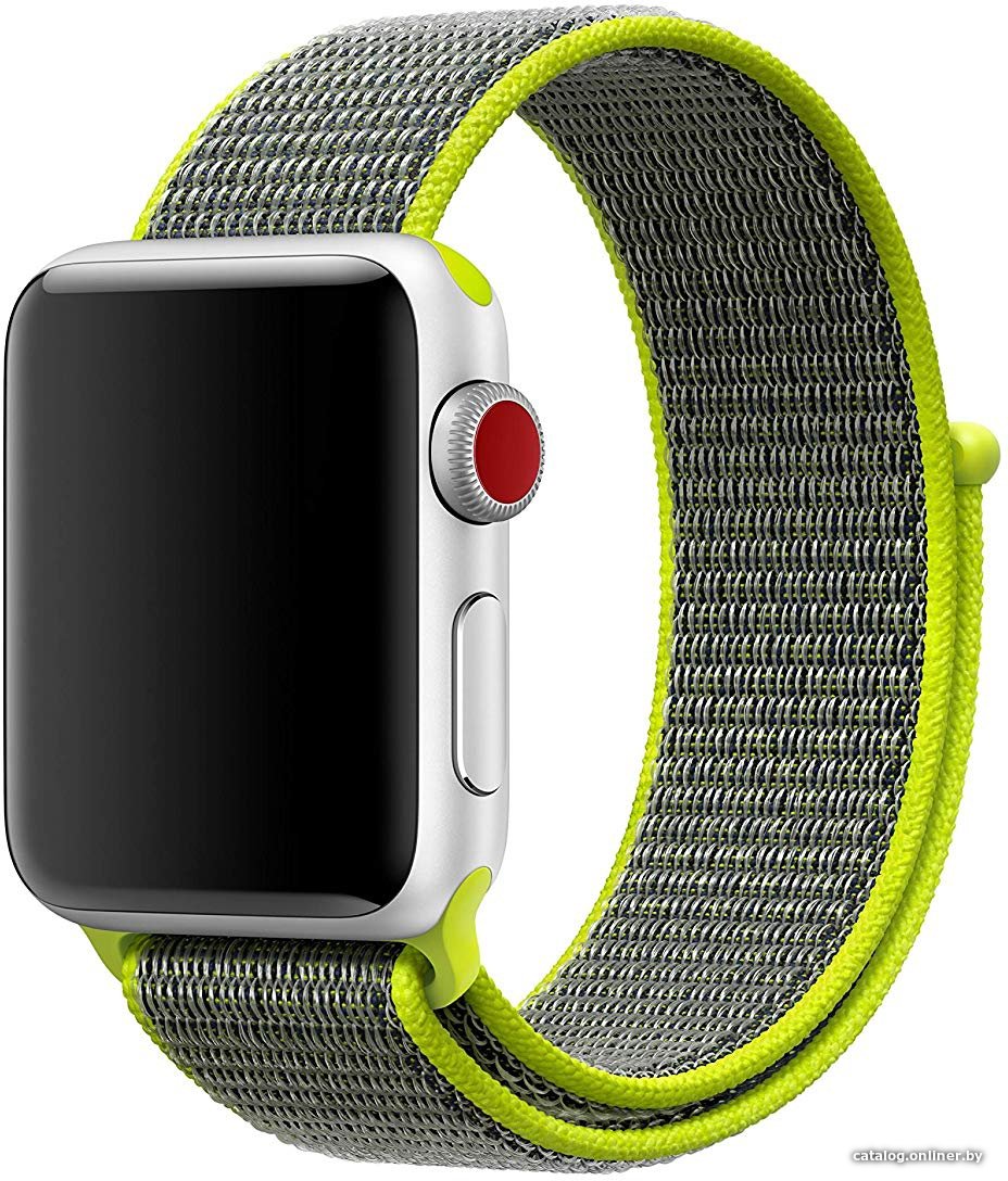 Ремешок Apple из плетеного нейлона 38 мм (желтый неон) MQW32