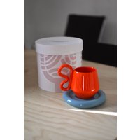 Чашка Ceramicmay с блюдцем 250 мл (цветной)