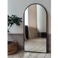 Зеркало с подсветкой  eMZe 50x100 LED.UV.ARC.50.100.СНЕ (черный с УФ-окантовкой и подсветкой)