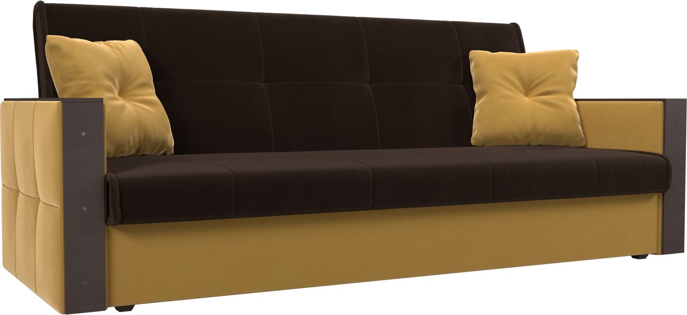 

Диван Лига диванов Валенсия 111042 (микровельвет, коричневый/желтый)