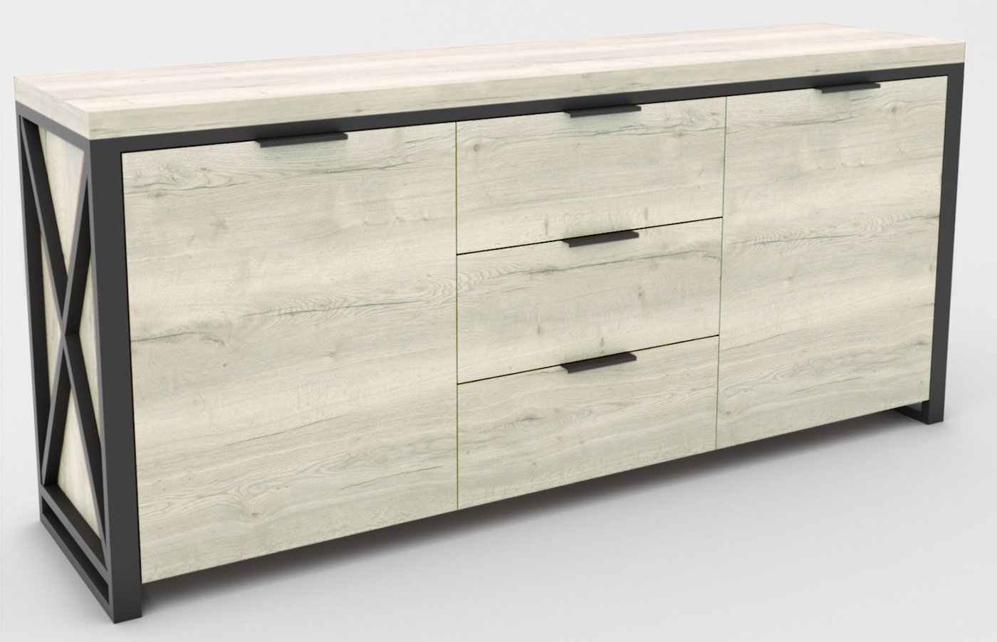 

Комод Hype Mebel Цезарь 120x40 (черный-древесина белая)