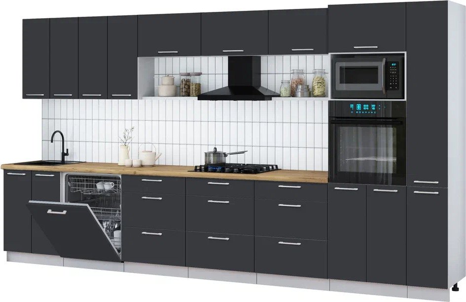 

Готовая кухня Интерлиния Мила Gloss 3.9-ПМ1 (пепел/пепел/дуб бунратти)