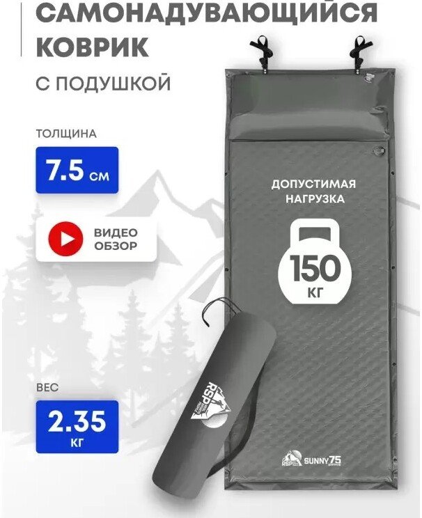 

Самонадувающийся коврик RSP Outdoors Sunny 75 (серый)