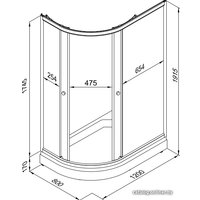 Душевой уголок Triton Коралл А1 120x80 R (мозаика)