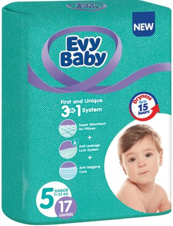 Подгузники Evy Baby Junior 5 (17 шт)