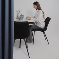 Кухонный стол Lepremo AV 2111 МДФ+керамика раздвижной 1200-1800x800 (белый матовый Snow White/черный)