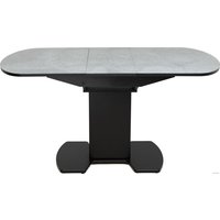 Кухонный стол Аврора Корсика фотопечать 120-151.5x80 (мрамор серый 12/черный матовый)