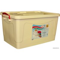 Ящик для хранения Росспласт 532348 50 л (слоновая кость/красный перламутр)