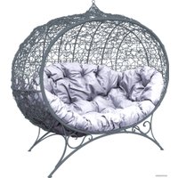 Садовый диван M-Group Улей на ножках 11220309 (серый ротанг/серая подушка)