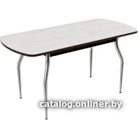Кухонный стол ВВР ЛДСП раздвижной (ясень анкор светлый/подстолье изогнутое)