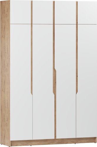 Шкаф распашной ЭлиГард Aura 4Dа (дуб вотан/белый)