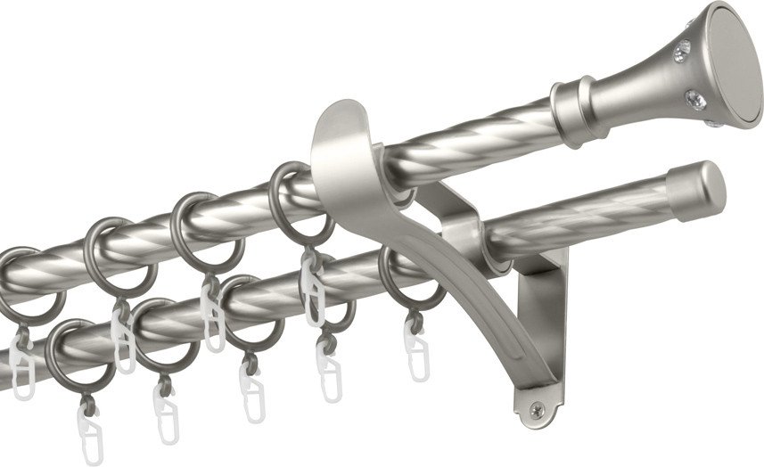 

Карниз для штор Sundays Home Лайт Эридан 19мм+19мм двухрядный (витой, сатин, 4м)