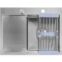 Кухонная мойка Saniteco 6550-R (с сифоном, дозатором и коландером)