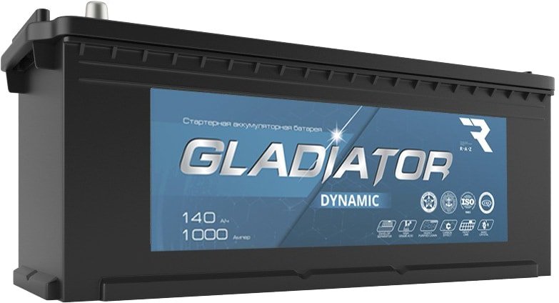 

Автомобильный аккумулятор Gladiator Dynamic 6СТ-140L(4) (140 А·ч)
