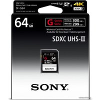 Карта памяти Sony SDXC SF-G Series UHS-II 64GB