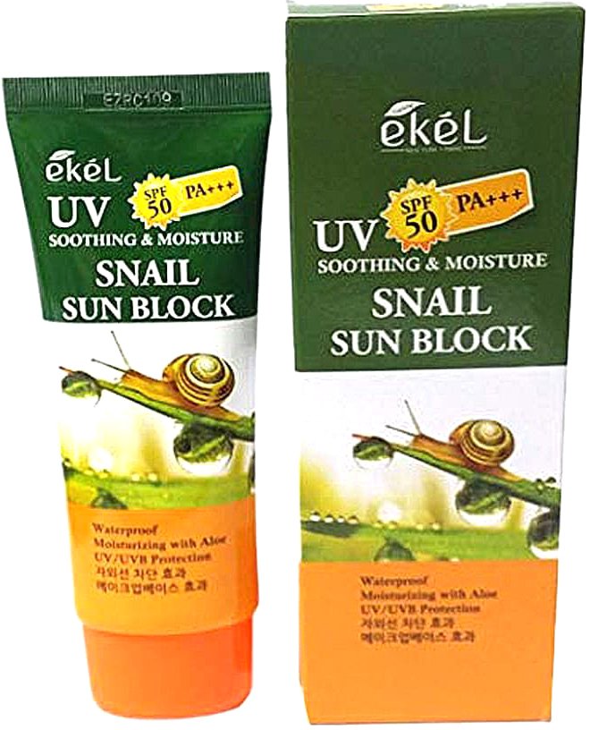 

Крем солнцезащитный Ekel UV Snail Sun Block SPF50+/PA+++ с улиточным муцином 70 мл