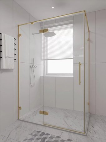 Душевой уголок Veconi Alassio 150x90x200 AL-SP-15090-00-G-C4 (стекло прозрачное/брашированное золото)