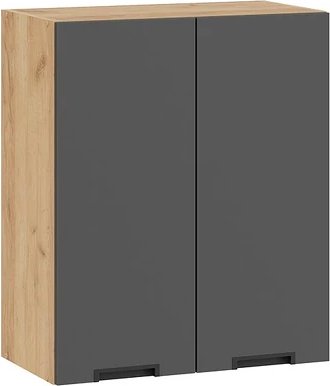 

Шкаф навесной Трия Гренада 1В6 с двумя дверями (дуб крафт золотой/холст вулкан)