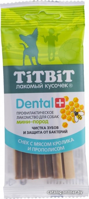 

Лакомство для собак TiTBiT Dental+ Снек с мясом кролика и прополисом 25 г