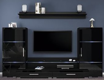 Горка Bravo Мебель Домино (черный/черный глянец)