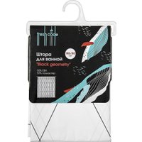 Шторка-занавеска для ванны Fresh Code Black Geometry 77049