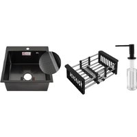 Кухонная мойка Schtoff Best Decor Black 4550 + коландер KR-1 BLACK + дозатор SD-1 BLACK, комплект