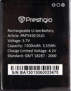 

Аккумулятор для телефона Prestigio PAP5450BA