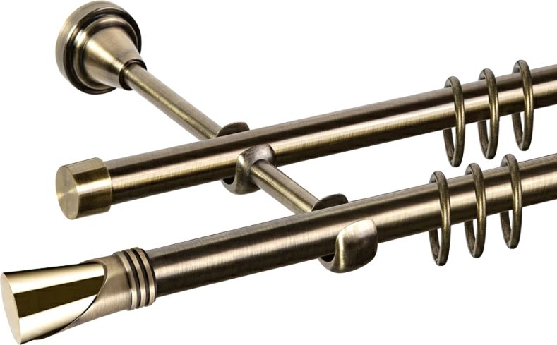 

Карниз для штор АС ФОРОС Grace D19Г/19Г + наконечники Вега (1.6м, антик/золото)