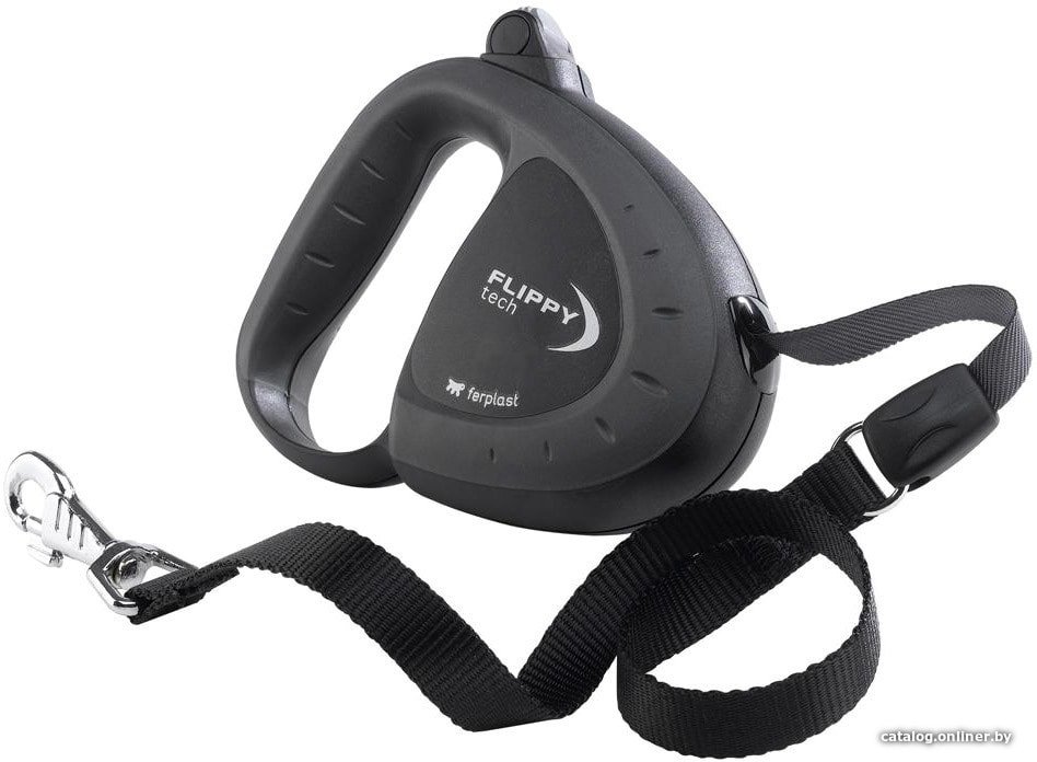 Поводок-рулетка Ferplast Flippy Tech Tape M 75022021 (черный)