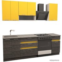 Готовая кухня ИволандТрейд Солнечный желтый 170-220-60 (желтый/темное дерево)