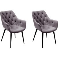 Стул с подлокотниками Ваш день Archi Barkhat 27 (серый, 2шт)