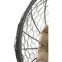 Кресло M-Group Кокос на подставке 11590301 (серый ротанг/бежевая подушка)