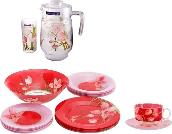 

Столовый сервиз Luminarc Красная Орхидея N4828 (46пр)