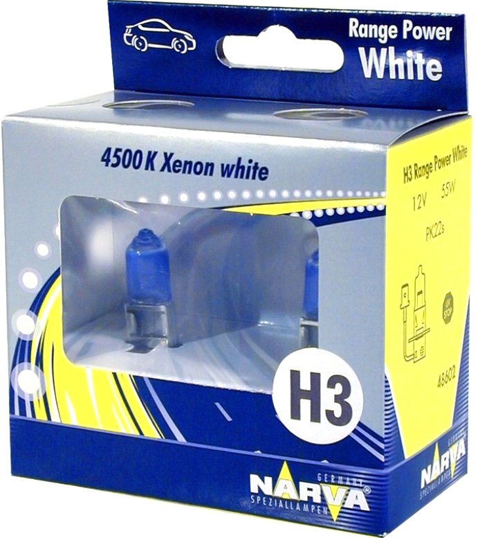 

Галогенная лампа Narva H3 Range Power White 2шт [48602RPW]