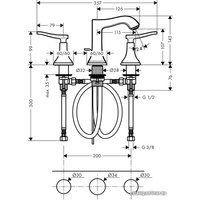 Смеситель Hansgrohe Metropol Classic 31330090 (хром/золото)