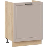 Шкаф напольный Трия Лорас 1Н6М с одной дверью (дуб крафт золотой/холст латте) в Солигорске