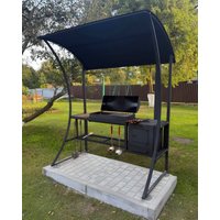 Мангал для дачи Grills Барбекю 800 с навесом и печью