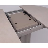 Кухонный стол Мамадома Askar round slide-116 раздвижной 116-156 (bayona ivory premium cer/капучино)