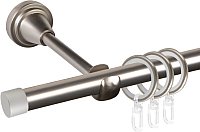 Карниз для штор АС ФОРОС Grace D16Г + заглушка Плоская (1.8м, сатин)