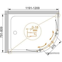 Душевой уголок Cezares Pratico-RH-2-120/80-P-Cr