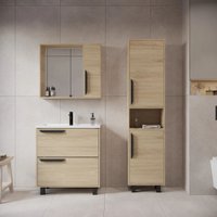  Viant Шкаф с зеркалом для ванной Кёльн 80 VKEL80SD-ZSH