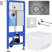 Унитаз подвесной Roxen Boro One Rimless 6 в 1 StounFix Dual Fresh 632475 (оружейная сталь/металл)