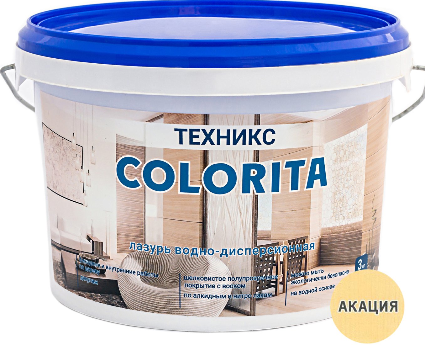 

Лазурь Техникс Colorita ВД-АК-1 3 кг (акация)
