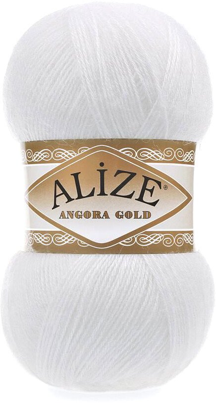Пряжа для вязания Alize Angora gold 55 (550 м, белый)