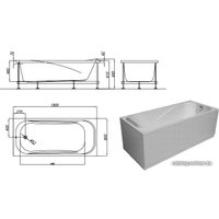 Ванна Kolpa-San String 180х80 (экран, каркас и сифон)
