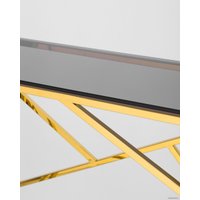 Консольный стол Stool Group Арт Деко 115x30 ECST-015-TG-SK (стекло Smoke/сталь золото)