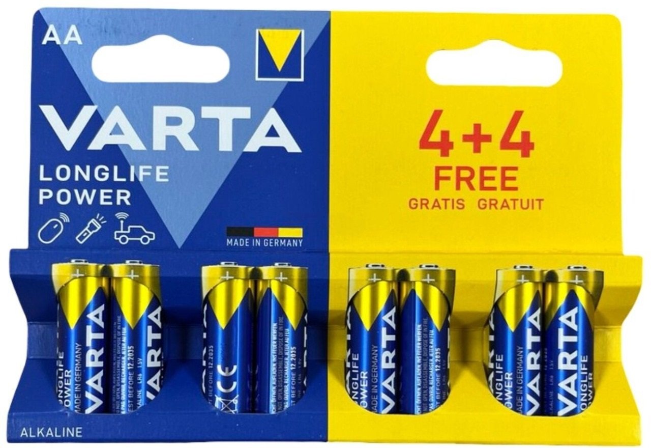 Батарейка Varta Longlife Power LR6 BL4+4 1.5 V AA (8 шт)